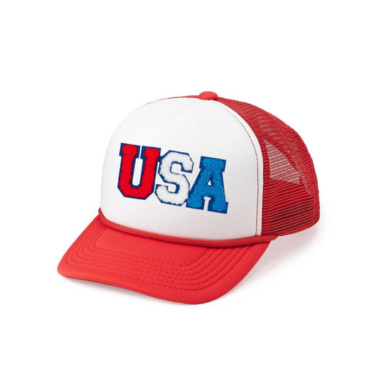 USA Patch Trucker Hat - Red/White