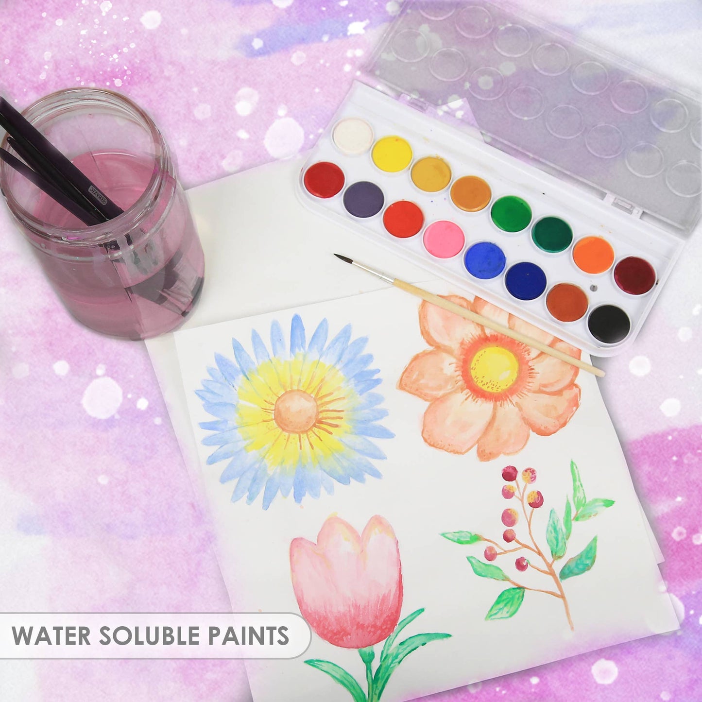 Watercolor w/ Brush 16 Color
