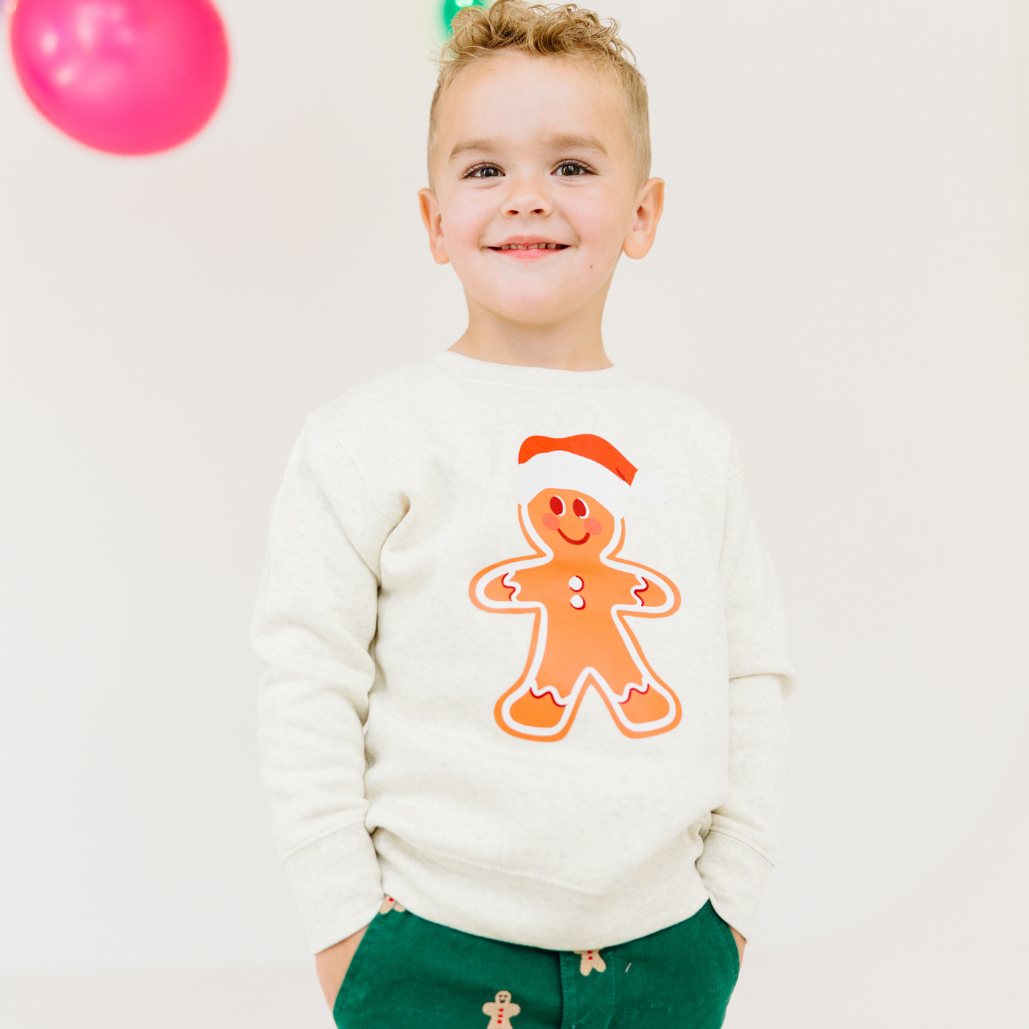 Gingerbread Man Christmas Kids Sweatshirt