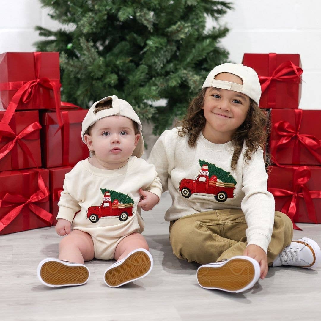 Christmas Truck Patch Sweatshirt | Natural