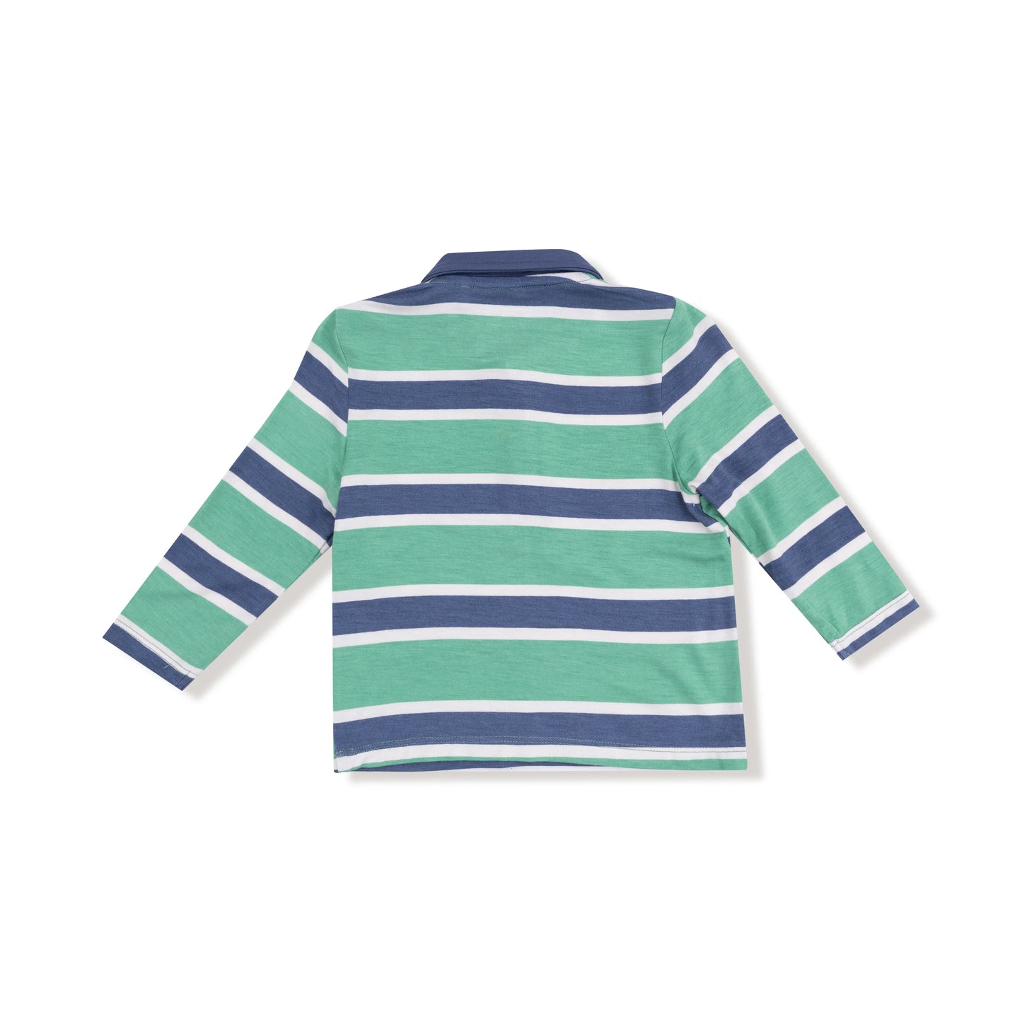 Polo L/S Shirt | Green & Navy Rugby Stripe