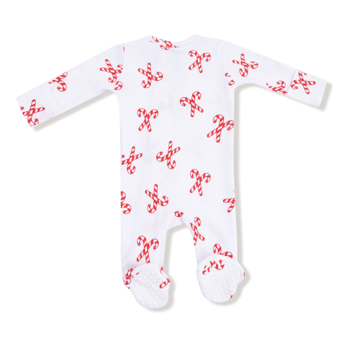 2 Way Zipper Footie | Candy Canes