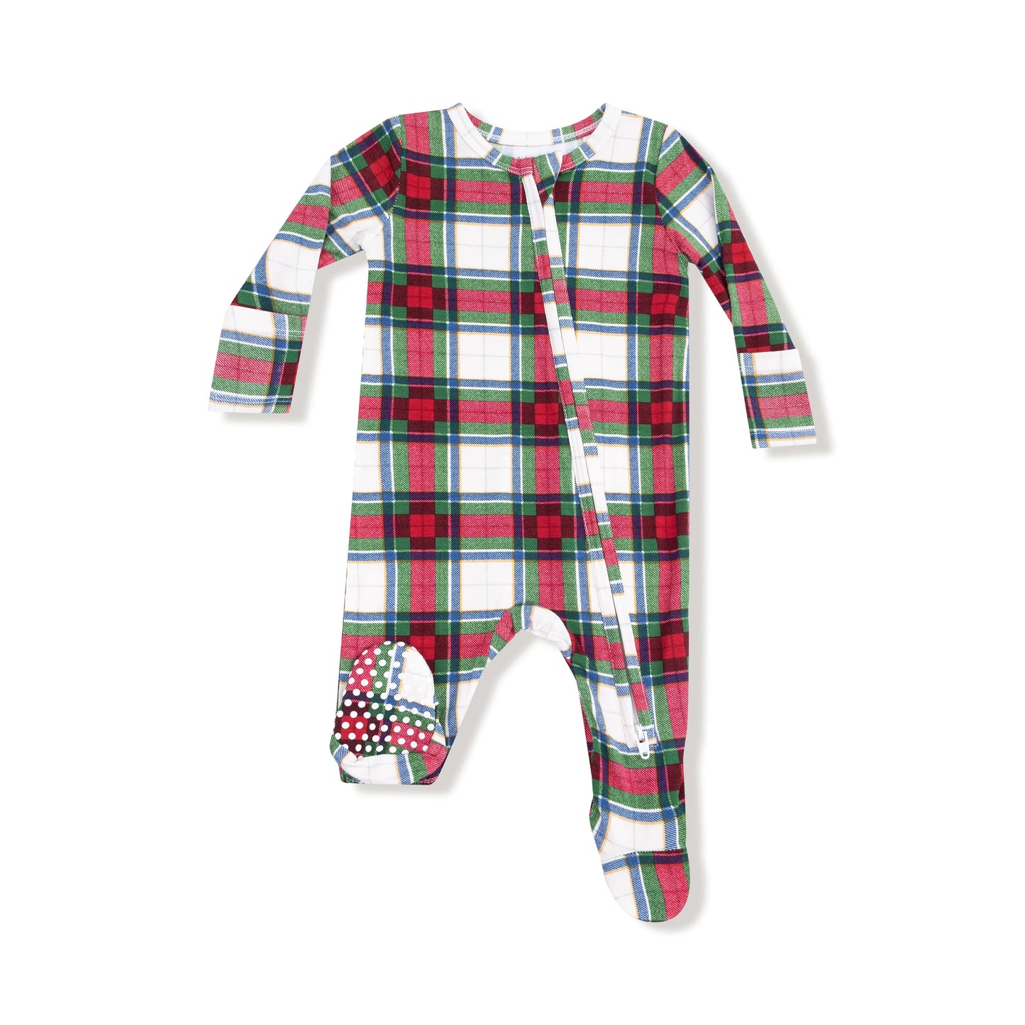 2 Way Zipper Footie | Holiday Plaid