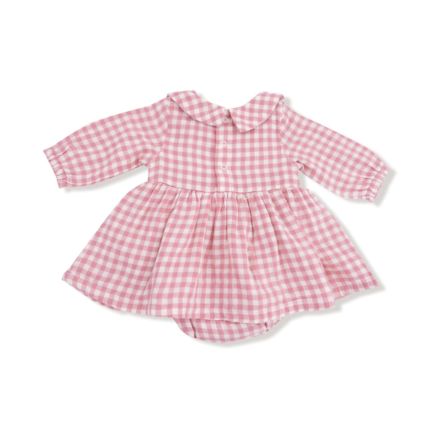 Peter Pan Collar Bubble with Skirt | Rose Pink Plaid