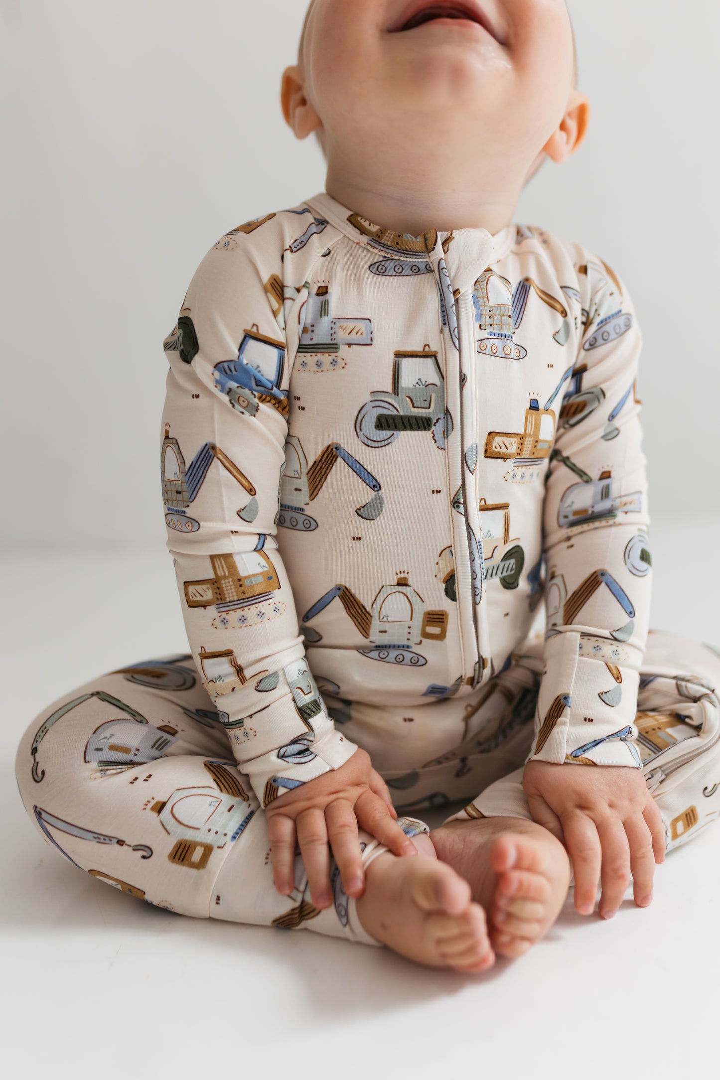 Little Excavator Zipper Romper