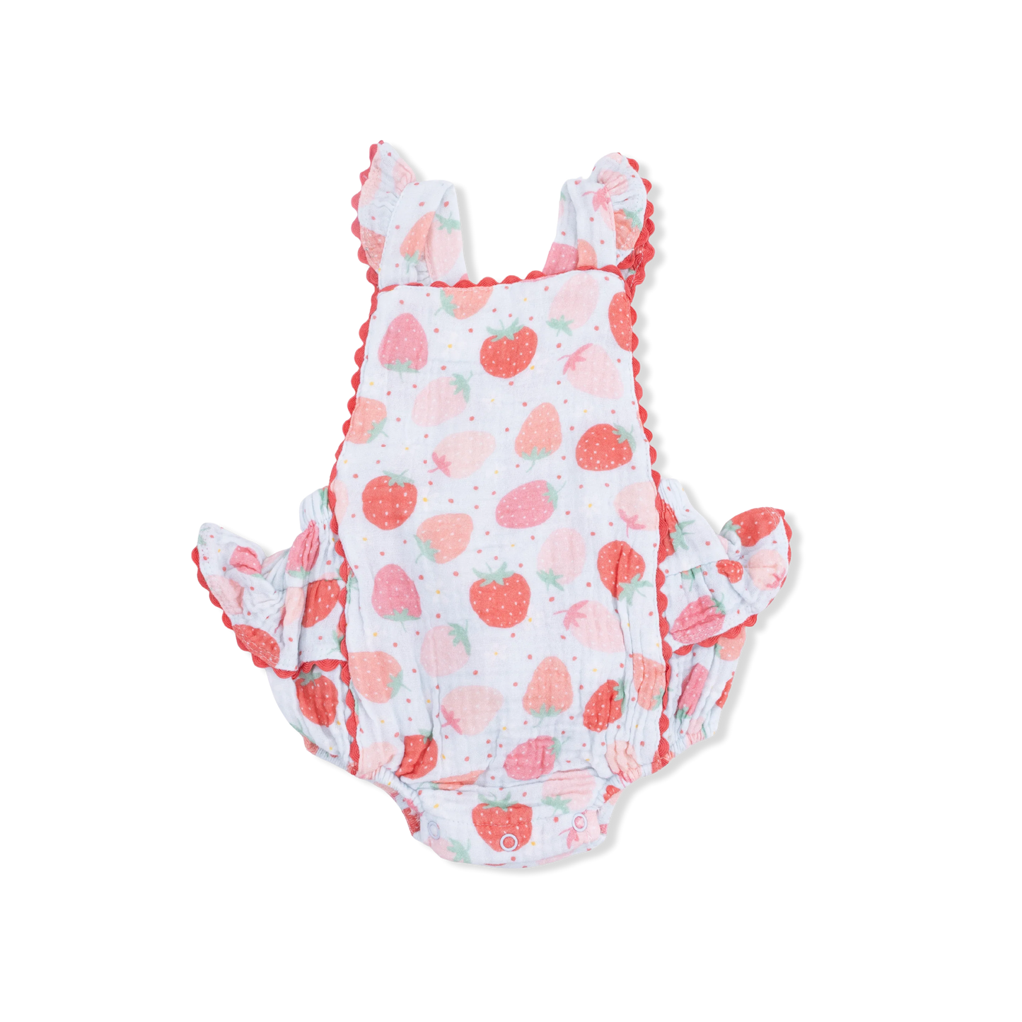 Ric Rac Ruffle Sunsuit | Strawberry Bliss