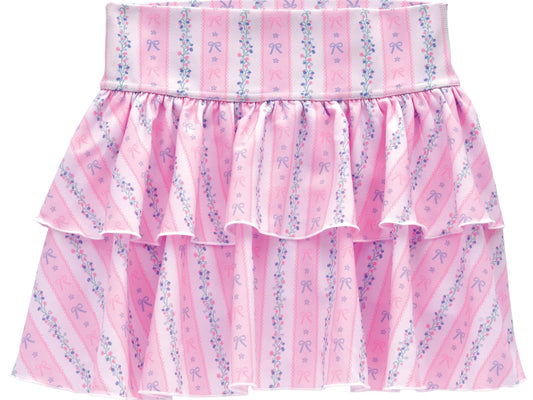 Floral Stripes Skort