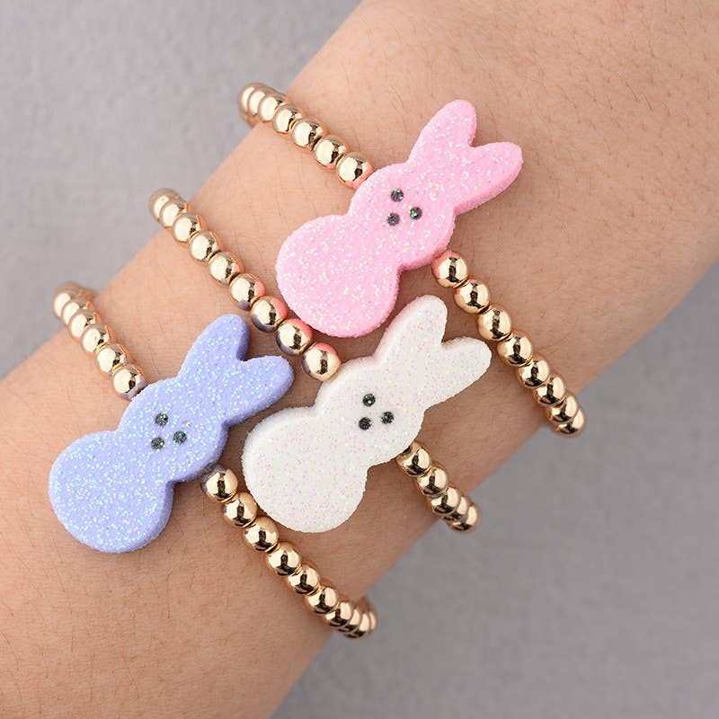 Kids' Acrylic Peeps Bunny Bracelet | Purple