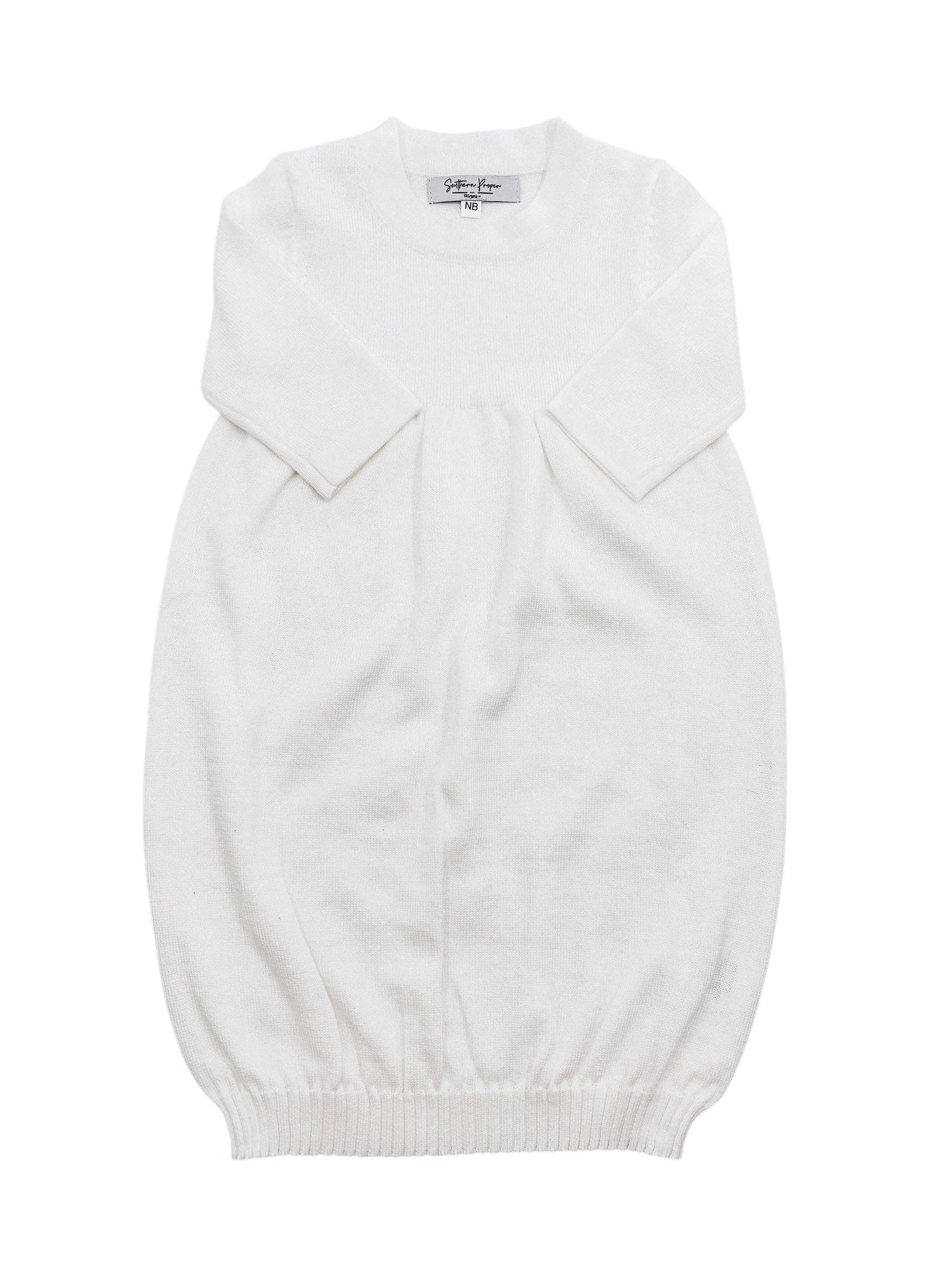 Knit Gown w/ Straight Edge | Cream