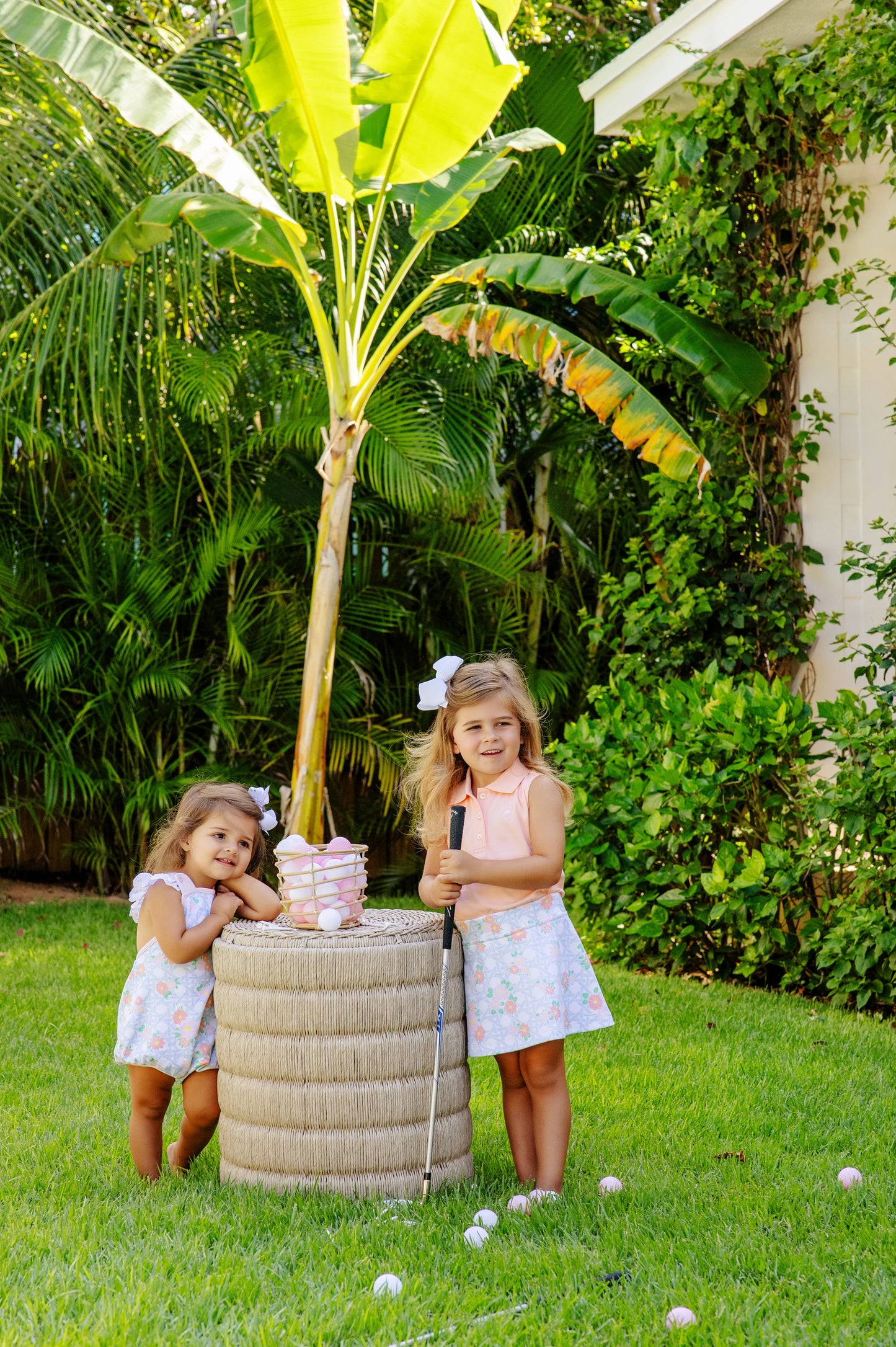 Saylor Sunsuit | Cayman Island Cane with Palm Beach Pink