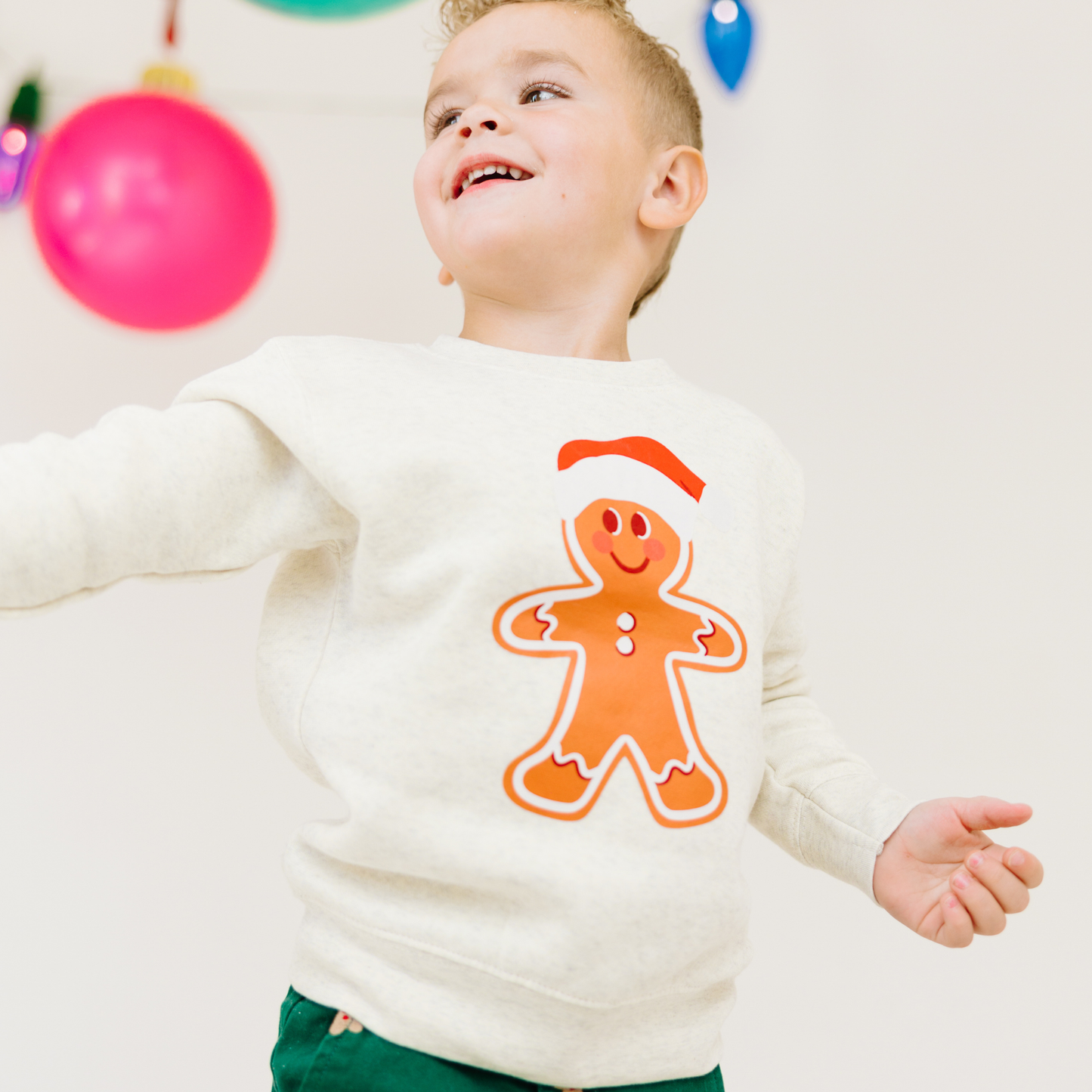 Gingerbread Man Christmas Kids Sweatshirt