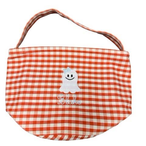Basket Tote | Orange Check