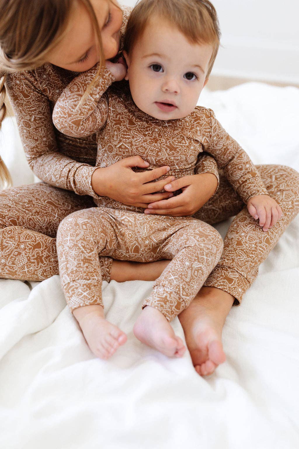 Plain Jane  PJ Set in Gingerbread: 12-18