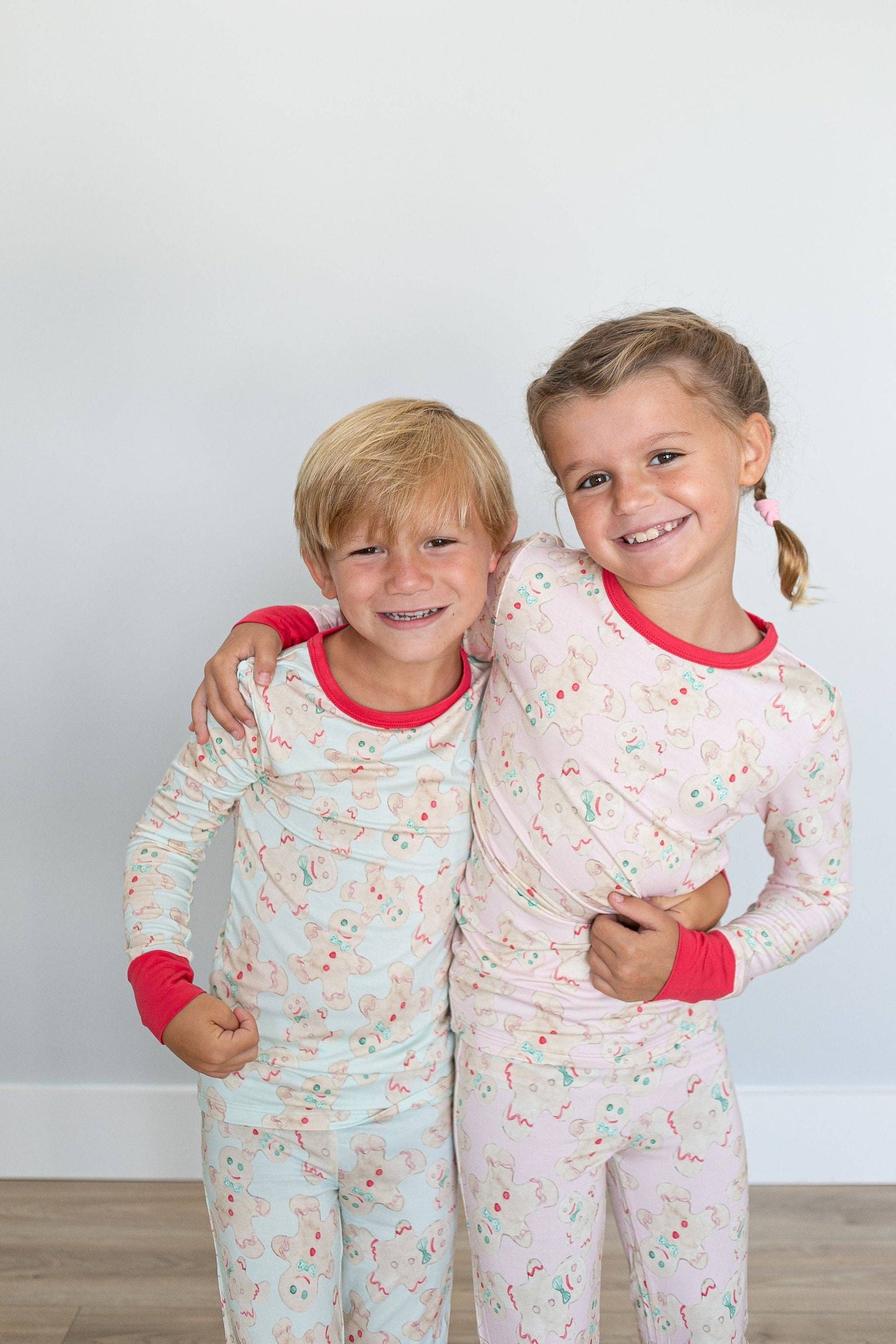 Pink Gingerbread Two Piece Pajama Pants Set