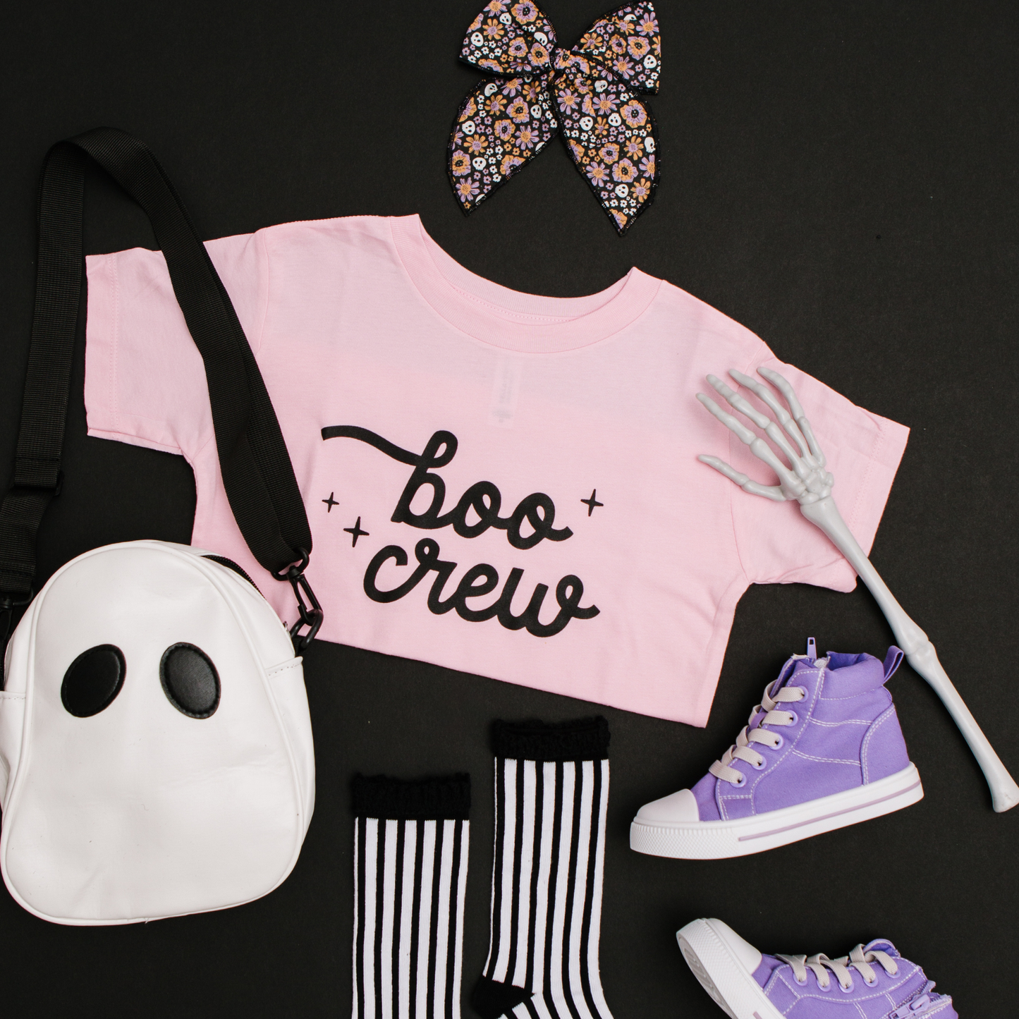 Boo Crew Halloween Toddler and Youth Shirt | Pink & Black