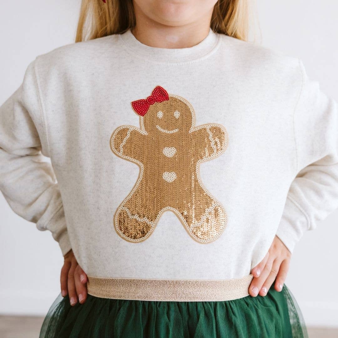 Gingerbread Sequin Patch Sweatshirt