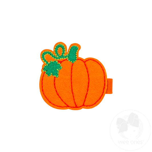Harvest Pumpkin Feltie Hair Clip / Bow Stacker