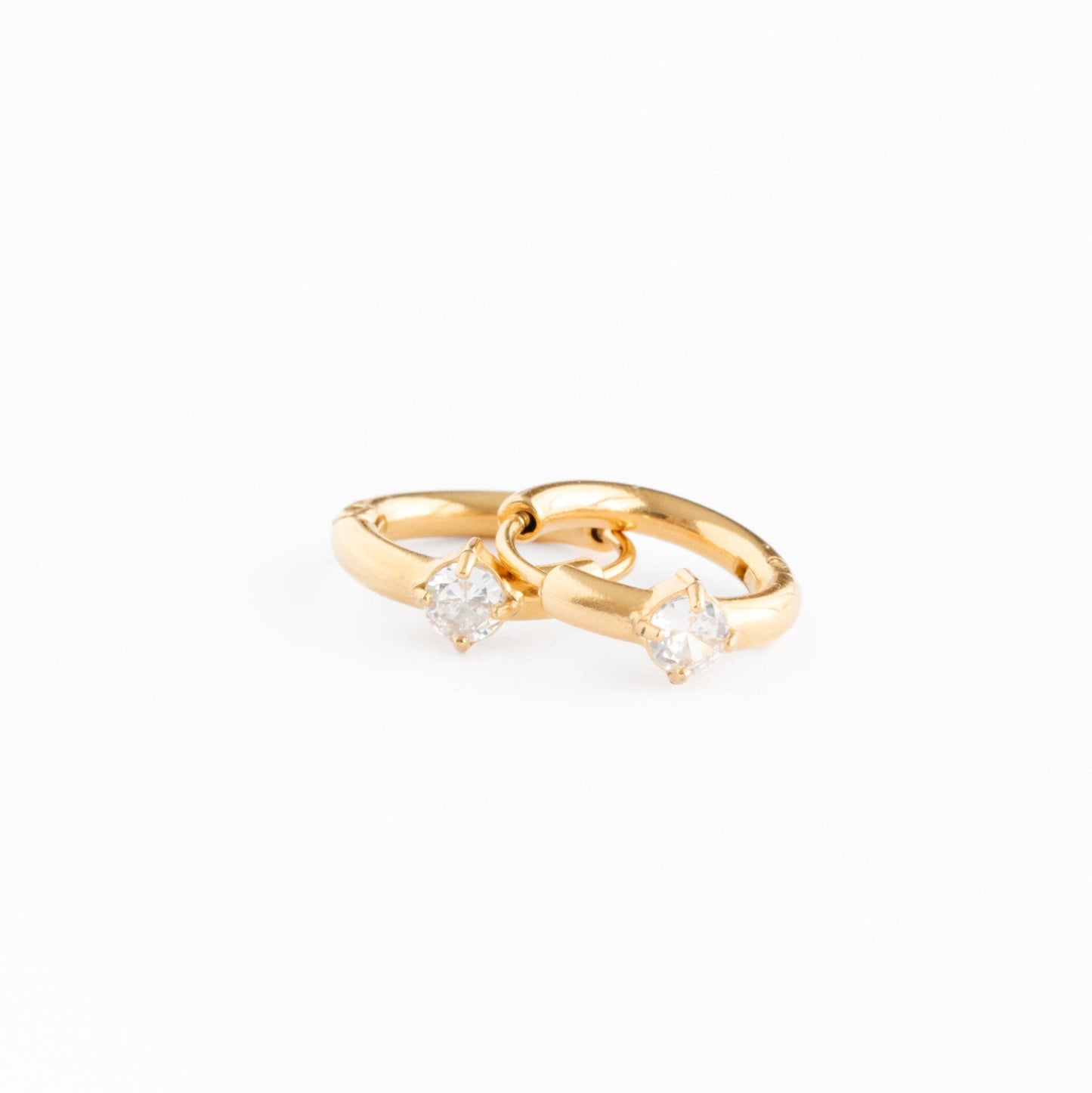 Single Diamond Hoop Earrings