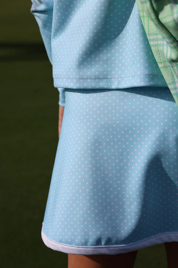 Prepletic™ Samantha Skort | Belhaven Blue Micro Dot with Worth Avenue White