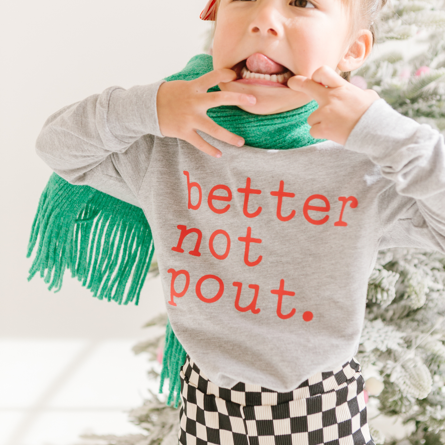 Better Not Pout Shirt | Light Grey