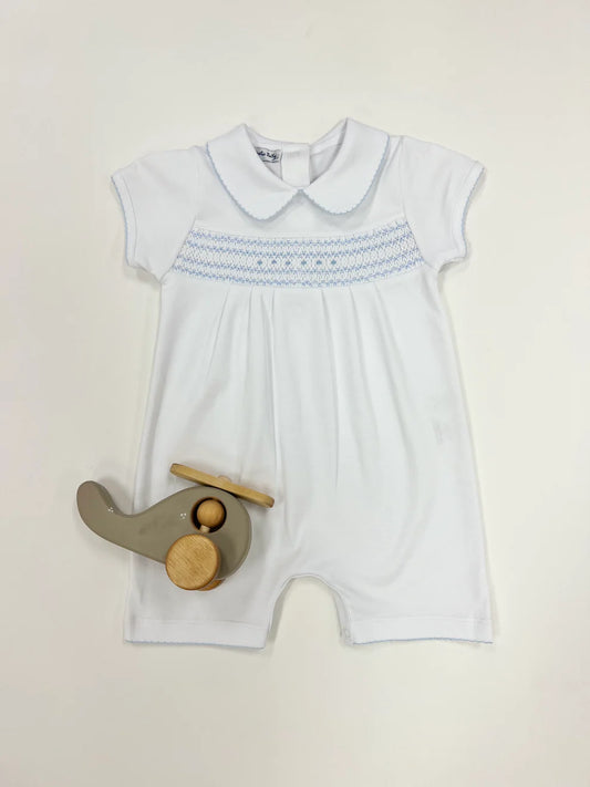 Taylor and Tyler Smocked Collared Short Playsuit