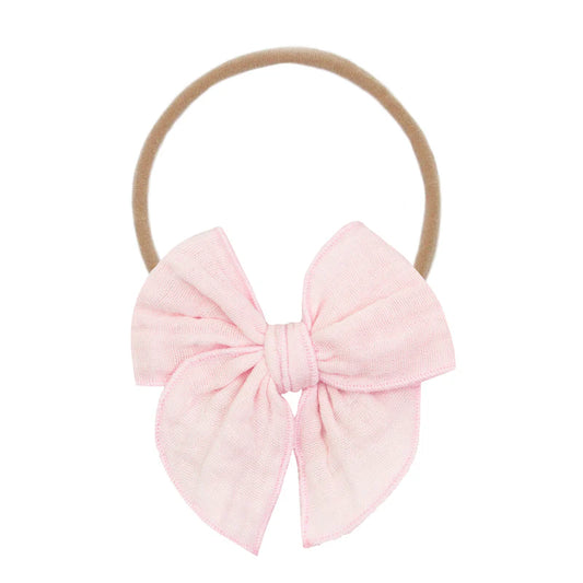 Cloud Muslin Heirloom Bow | Blush