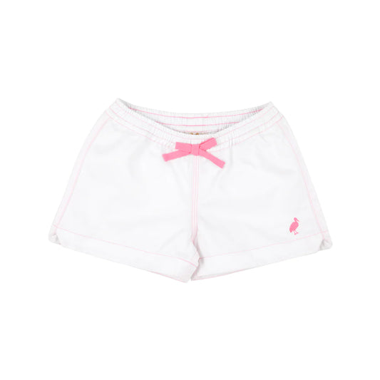 Cheryl Shorts | Worth Avenue White with Hamptons Hot Pink Stitching