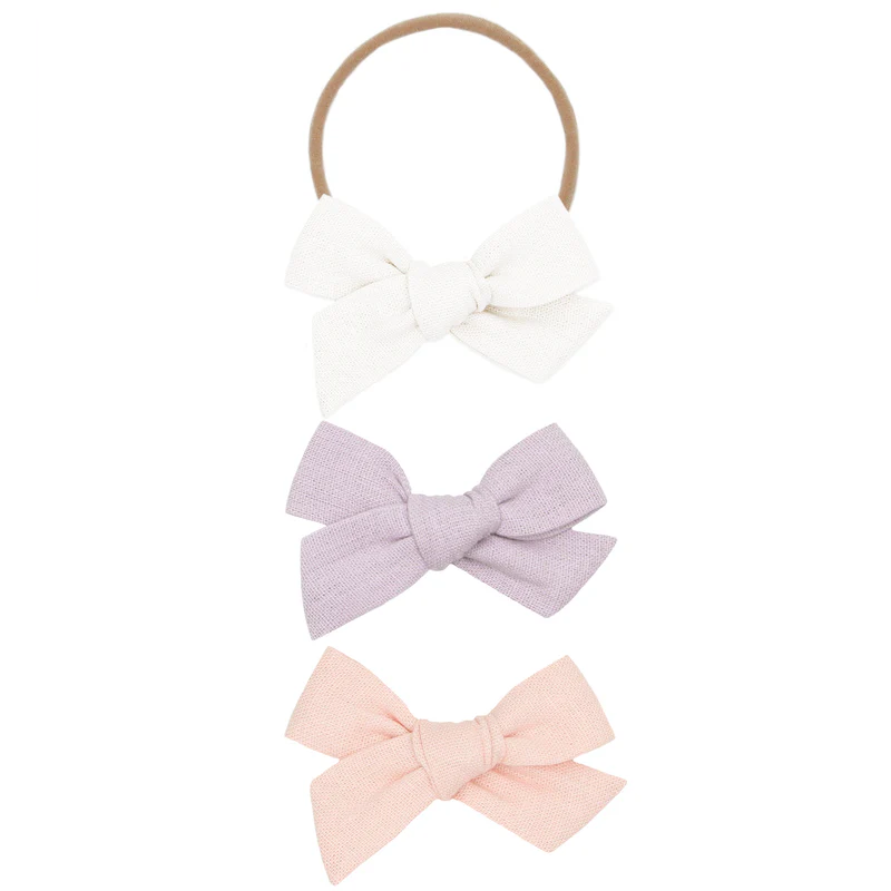 Linen Bow 3 Pack | Lavender Headbands