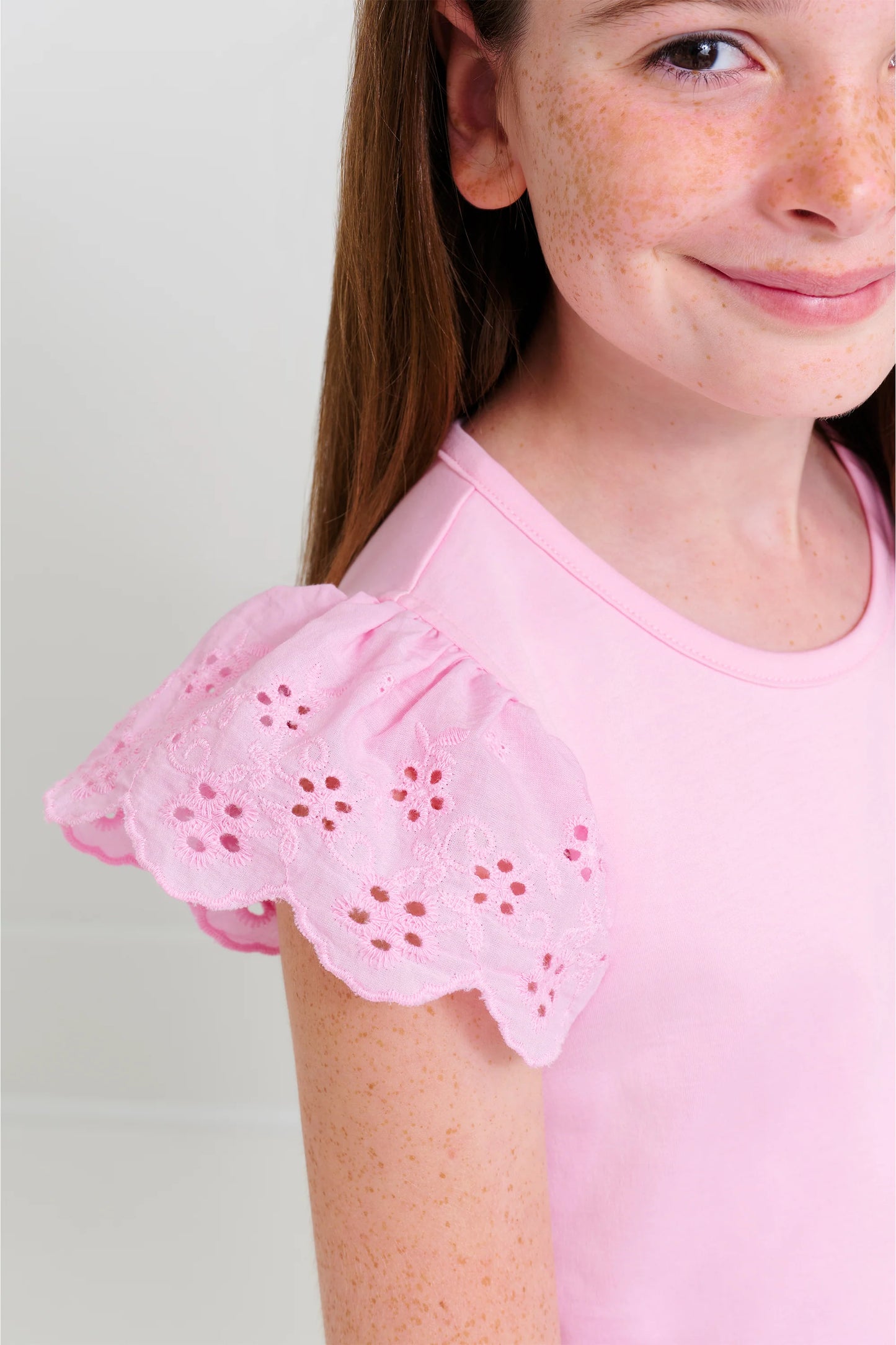 Ellens Eyelet Top | Pier Party Pink