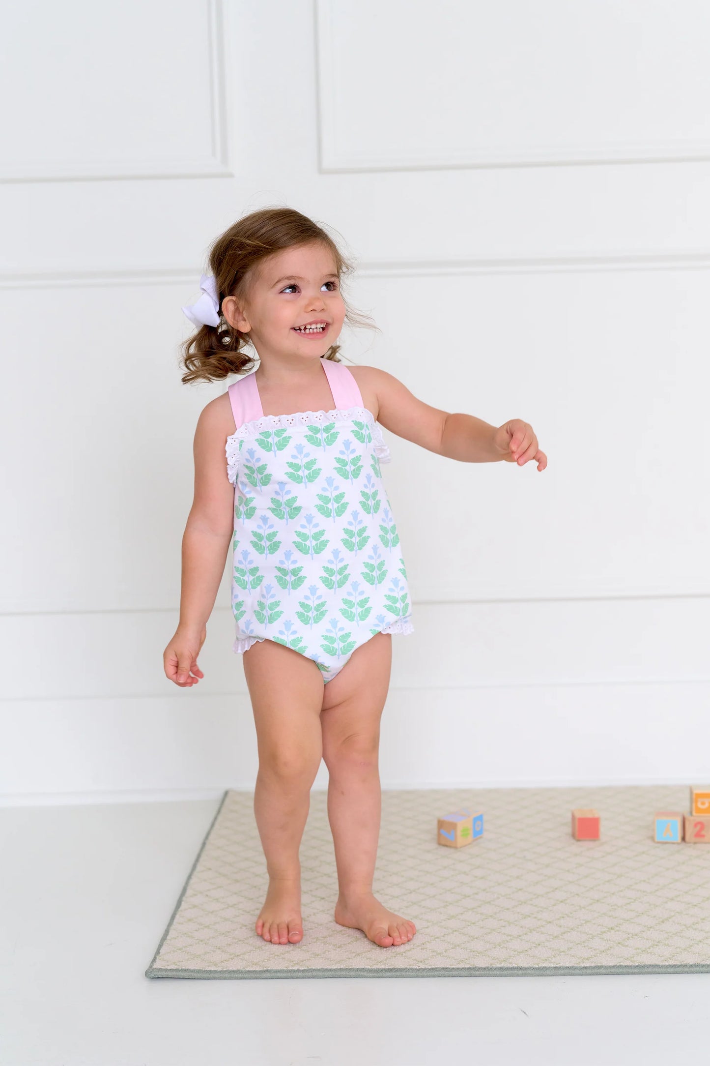 Sisi Sunsuit | Hanover Hand Block with Palm Beach Pink & Buckhead Blue