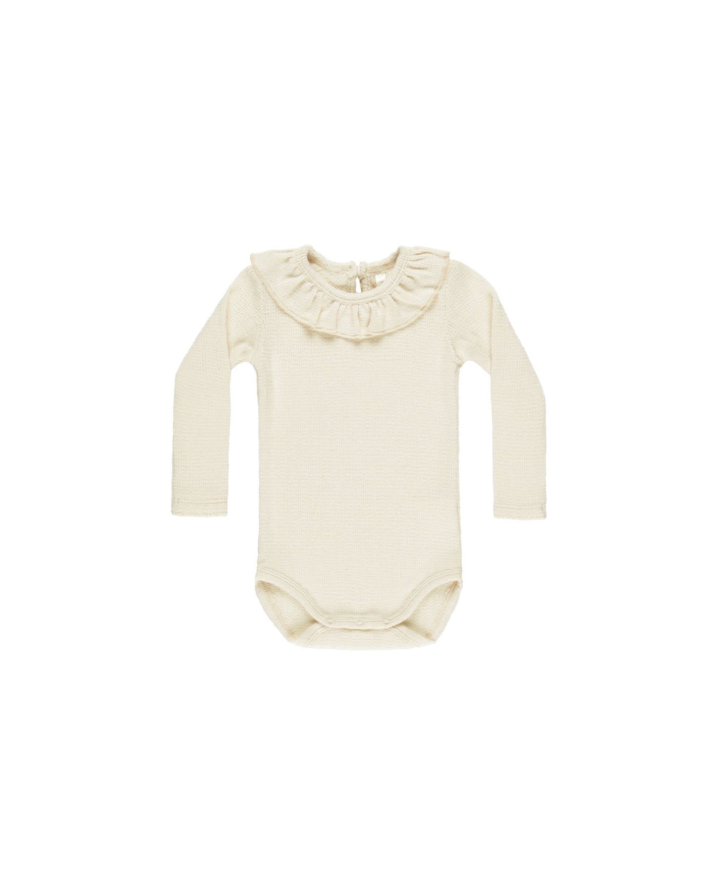 Rylee + Cru Ruffle Collar Bodysuit in Natural