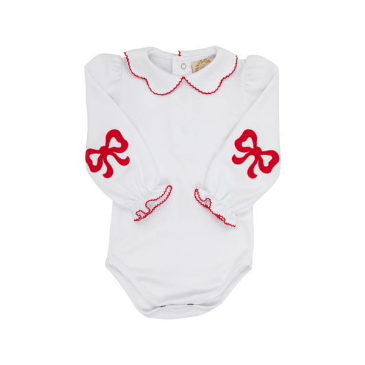 Emma's Elbow Patch Onesie | Worth Avenue White