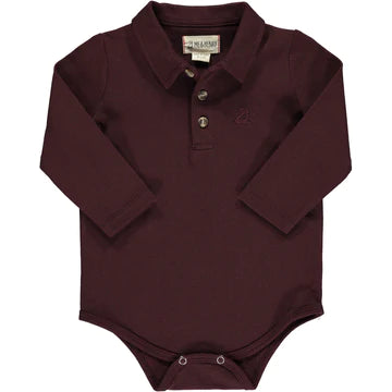 Seymour Polo Onesie | Brown Pique