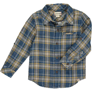 Atwood Woven Shirt | Blue/Gold Plaid
