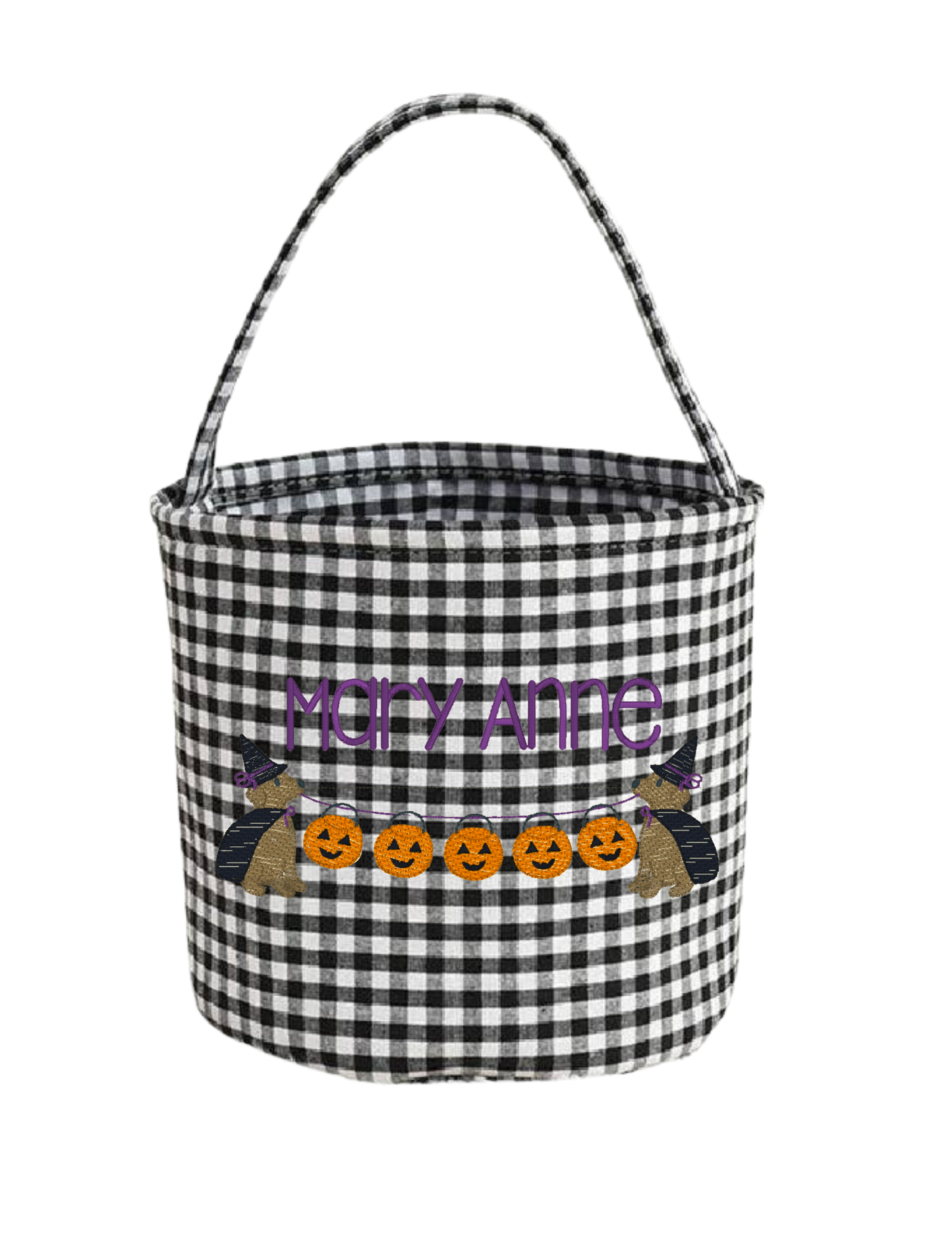 Customized Embroidered Halloween Basket