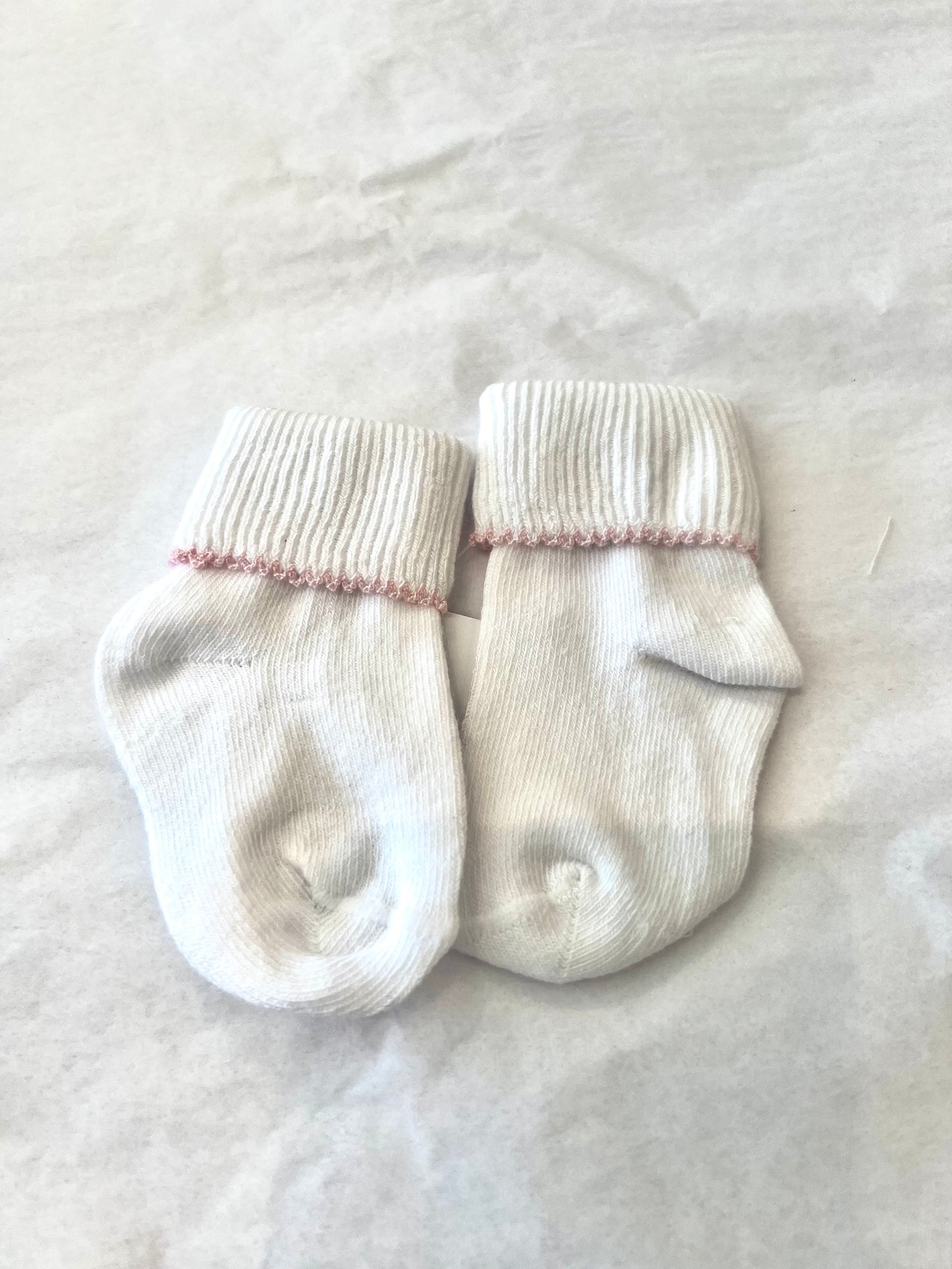 Magnolia Baby Essential Socks | White with Pink Trim