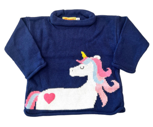 Unicorn Heart Knit Sweater | Dark Royal