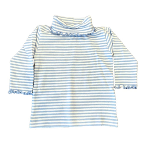 Lettuce Edge Turtleneck | Sky Blue & White Stripe