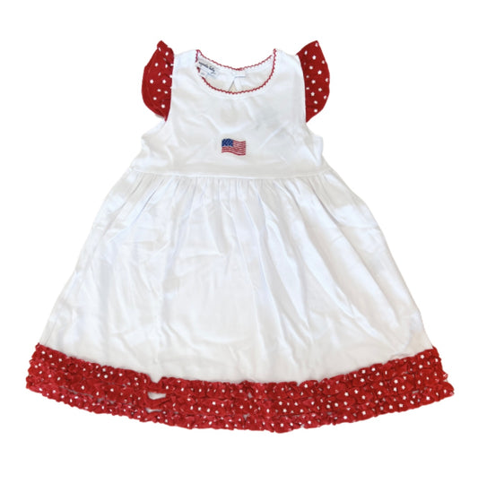 Tiny Red, White, and Blue Embroidered Flutters Dress