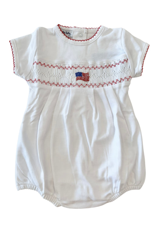 Tiny Red, White, and Blue Smocked Bubble