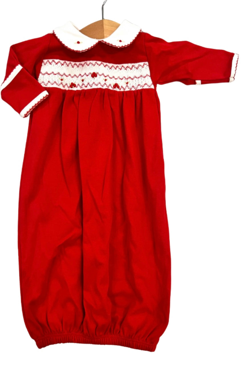 Clara and Colton Smocked Collared Gathered Gown