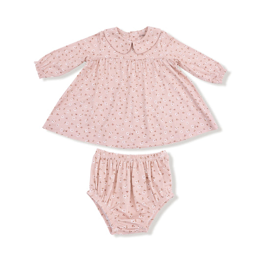 Long Sleeve Peter Pan Dress | Carrie Floral Pink