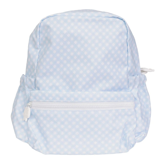 Apple of My Isla Large Backpack | Blue Gingham