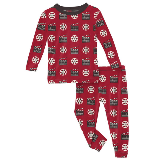 Print Long Sleeve Pajama Set | Candy Apple Clapper & Board
