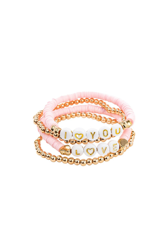 Pink Love Bracelet 4pc Set