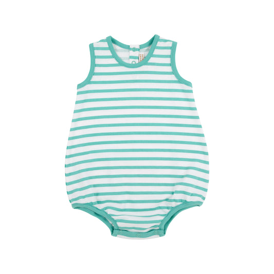 Patton Play Bubble - Pima | Turks Teal Stripe with Turks Teal