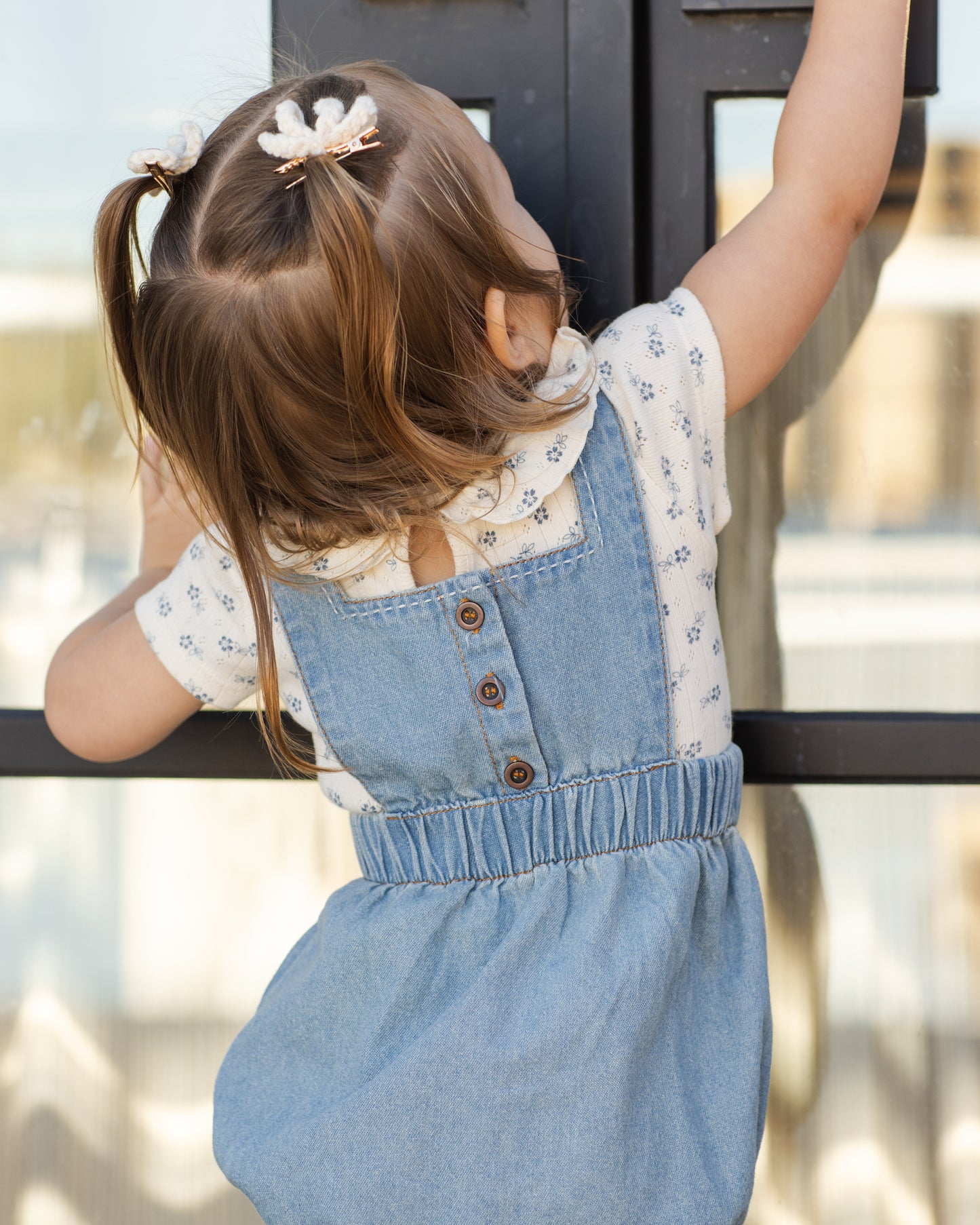 Denim Romper || Washed Blue