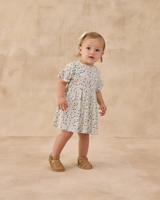 Babydoll Dress || Blue Ditsy