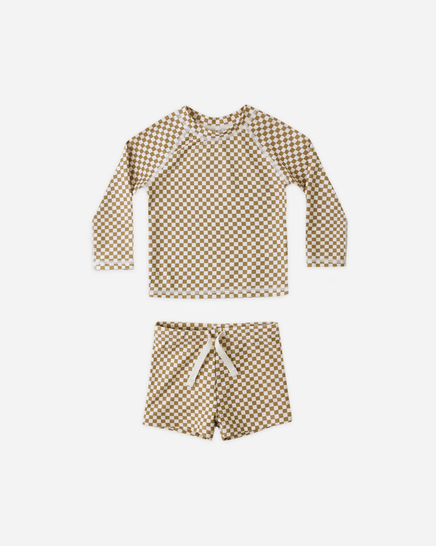 Boys Rashguard Set || Ocre Check