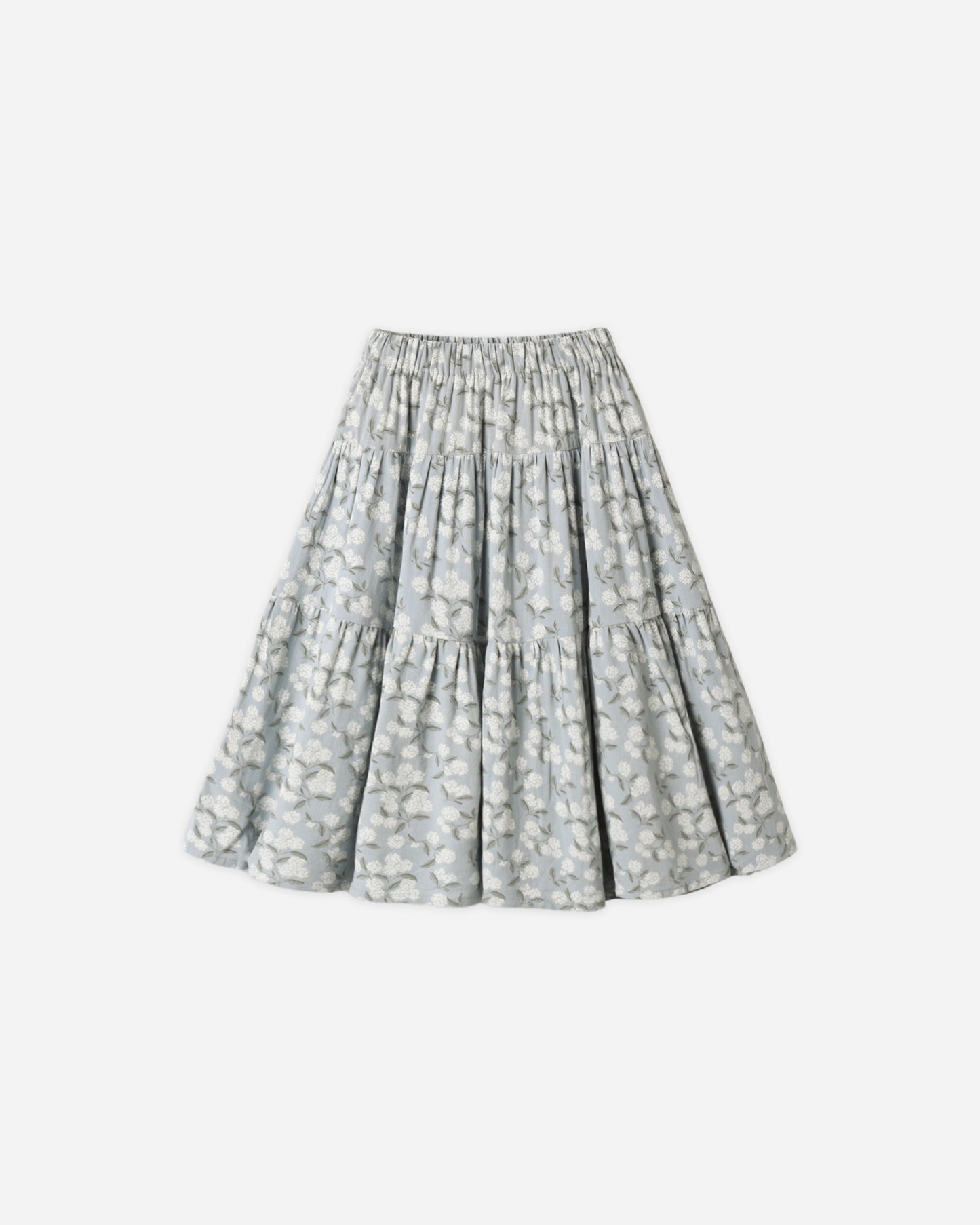 Tiered Midi Skirt || Light Blue